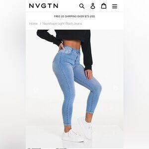 NVGTN Navishape Light Wash Jeans - size XL